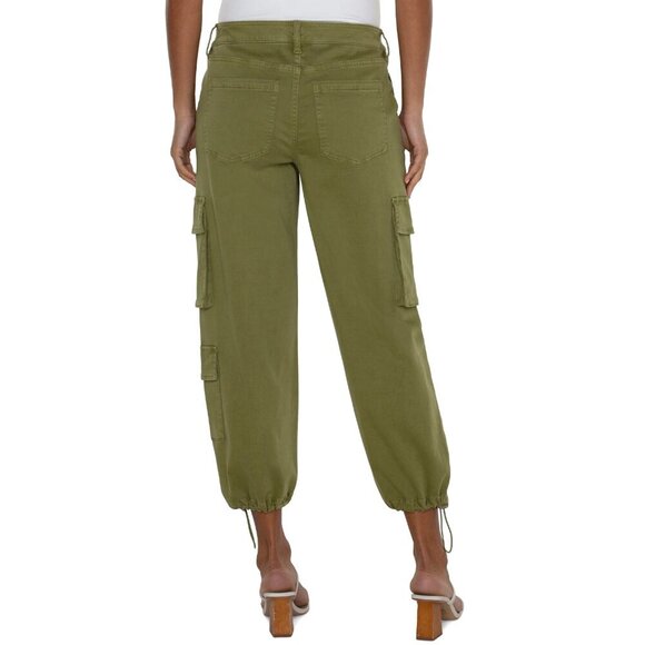 NWT Liverpool Cargo Crop With Cinch Hem in Eucalyptus Sz. 16 - Picture 3 of 4